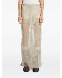 Ann Demeulemeester - Embroidered Silk-Voile Maxi Skirt - Lyst