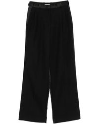 Sandro - Mixed-Material Satin Trousers - Lyst