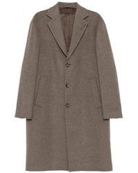 Lardini - Single-Breasted Notched-Lapels Coat - Lyst