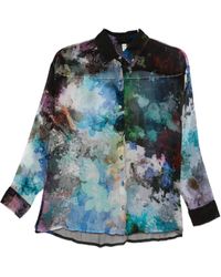 Yavi - Camisa de seda con estampado abstracto - Lyst