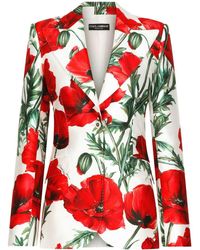 Dolce & Gabbana - Printed Single-Breasted Blazer - Lyst