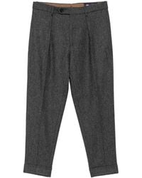 Berwich - Chiaia Herringbone Pleated Trousers - Lyst
