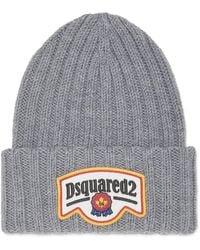 DSquared² - Gebreide Muts Met Logopatch - Lyst