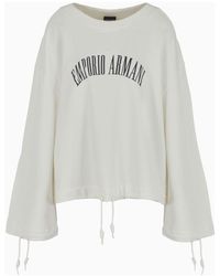 Emporio Armani - Katoenen Sweater Met Logoprint - Lyst