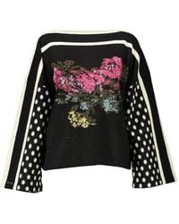 Blugirl Blumarine - Floral-Print Polka Dot Sweater - Lyst