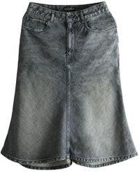 Balenciaga - Denim Godét Midi Skirt - Lyst