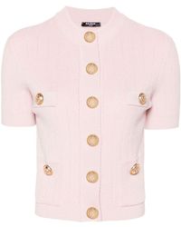 Balmain - Buttoned Cropped Cardigan - Lyst