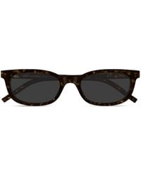 Saint Laurent - Rectangle-Frame Logo-Plaque Sunglasses - Lyst