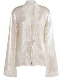 Alberta Ferretti - Lace V-Neck Blouse - Lyst