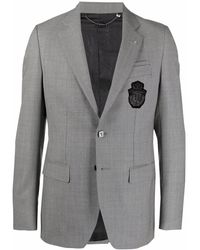 Billionaire - Super Slim Crest-Embroidered Blazer - Lyst