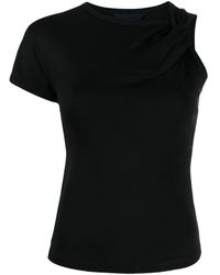 Juun.J - Single-sleeved Draped T-shirt - Lyst