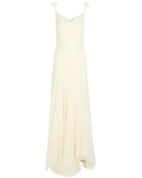 De La Vali - Dia Lace-Trimmed Floral-Appliqué Maxi Dress - Lyst