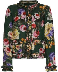Dolce & Gabbana - Floral-print Silk Jacket - Lyst