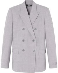 Versace - Blazer En Chambray À Boutonnière Croisée - Lyst