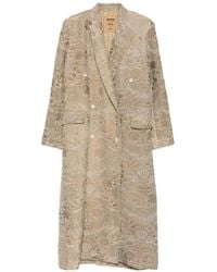 Uma Wang - Abrigo En Jacquard Floral Con Doble Botonadura - Lyst