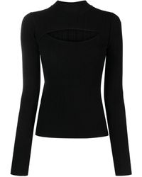 Patrizia Pepe - Gerippter Pullover mit Cut-Out - Lyst