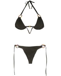 Amir Slama Ring-detail Halterneck Bikini - Black