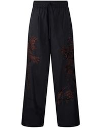 P.A.R.O.S.H. - Floral-Embroidered Trousers - Lyst