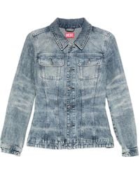 DIESEL - Chaqueta vaquera con cierre de botón - Lyst