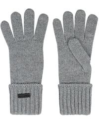 Saint Laurent - Ribbed Logo-Patch Gloves - Lyst