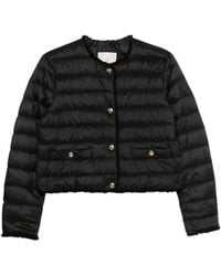 Moncler - Chaqueta Fleurs con ribete de bouclé - Lyst