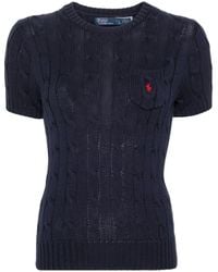 Polo Ralph Lauren - T-shirt en maille torsadée à logo brodé - Lyst