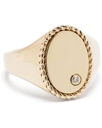 Yvonne Léon - 9kt Yellow Gold Chevalier Oval Signet Ring - Lyst