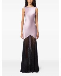 Nina Ricci Satin-Finish Maxi Dress in Purple | Lyst