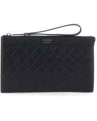 Ferragamo - Gancini-Embossed Leather Clutch Bag - Lyst