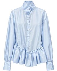 Thelatest - Camisa Elaine Con Dobladillo De Volantes - Lyst