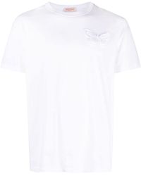 Valentino Garavani - T-shirt Met Vlinderapplicatie En Logoprint - Lyst