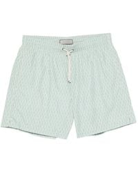 Canali - Geometric-Print Drawstring Swim Shorts - Lyst