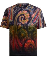 Etro - T-Shirt En Jersey De Coton À Motif Dégradé Paisley - Lyst