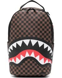 Sprayground - Karierter Rucksack Mit Hai-Print - Lyst