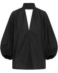 Gemy Maalouf - Bow-Detail Puff-Sleeve Top - Lyst