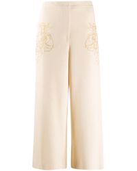 Moschino - Pantaloni Crop Con Ricamo - Lyst