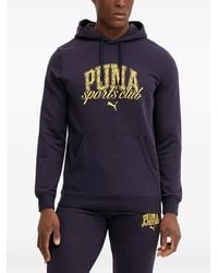 PUMA - Logo-Print Drawstring Hoodie - Lyst