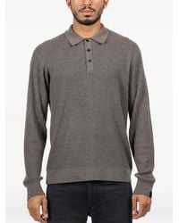 Rag & Bone - Crawford Ribbed Long-Sleeve Polo Shirt - Lyst