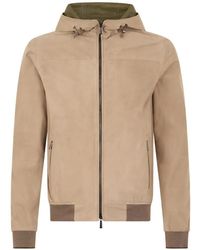 Moorer - Hooded Zip Leather Jacket - Lyst