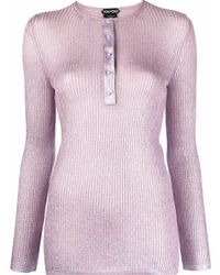 Tom Ford - Glossy Fine Ribbed Cashmere Top - Lyst