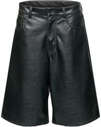 MM6 by Maison Margiela - Faux-Leather Knee-Length Shorts - Lyst