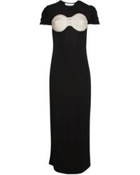 Christopher Esber - Gehäkeltes T-Shirtkleid mit Kristallen - Lyst