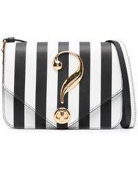 Moschino - Striped Leather Shoulder Bag - Lyst