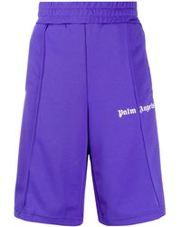 Palm Angels Logo Track Shorts - Purple