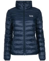 EA7 - Quilted Logo-Print Jacket - Lyst