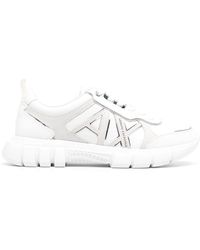 Armani Exchange - Logo-patch Lace-up Sneakers - Lyst