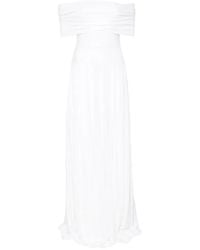 Norma Kamali - Off-Shoulder Pleated Dress - Lyst