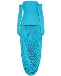 Chats by C.Dam - Draped Tube Maxi Dress - Lyst
