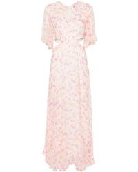 Maje - Floral-print Draped Chiffon Dress - Lyst
