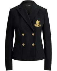 Ralph Lauren - Double-Breasted Piqué Blazer - Lyst